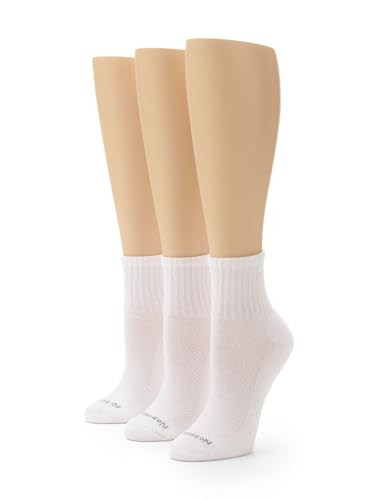 No Nonsense Women’s Cushioned Mini Crew Socks - Experience Comfort and Dryness - Breathable and Soft, New White - 3 Pair Pack, 4-10 | Amazon (US)