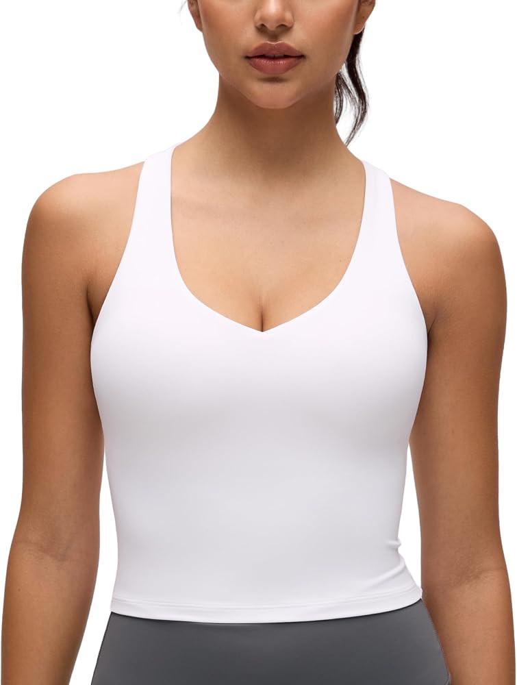 CRZ YOGA Butterluxe V Neck Crop Tank Tops | Amazon (US)
