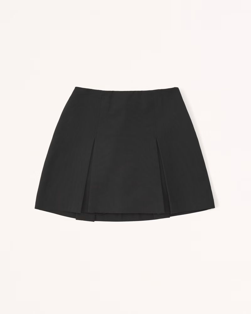 Abercrombie & Fitch Women's Pleated Menswear Mini Skort in Black - Size XXS | Abercrombie & Fitch (US)