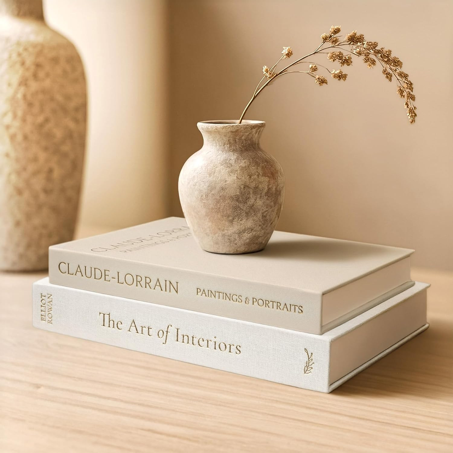 Vine Creations Decorative Books - Set of 2 Linen Hardcover Boxes with Storage - Aesthetic Fake Bo... | Amazon (US)