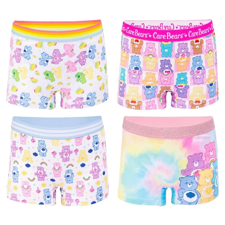 Care Bears Girls Boyshort Character Underwear, 4-Pack, Size 4-10 | Walmart (US)