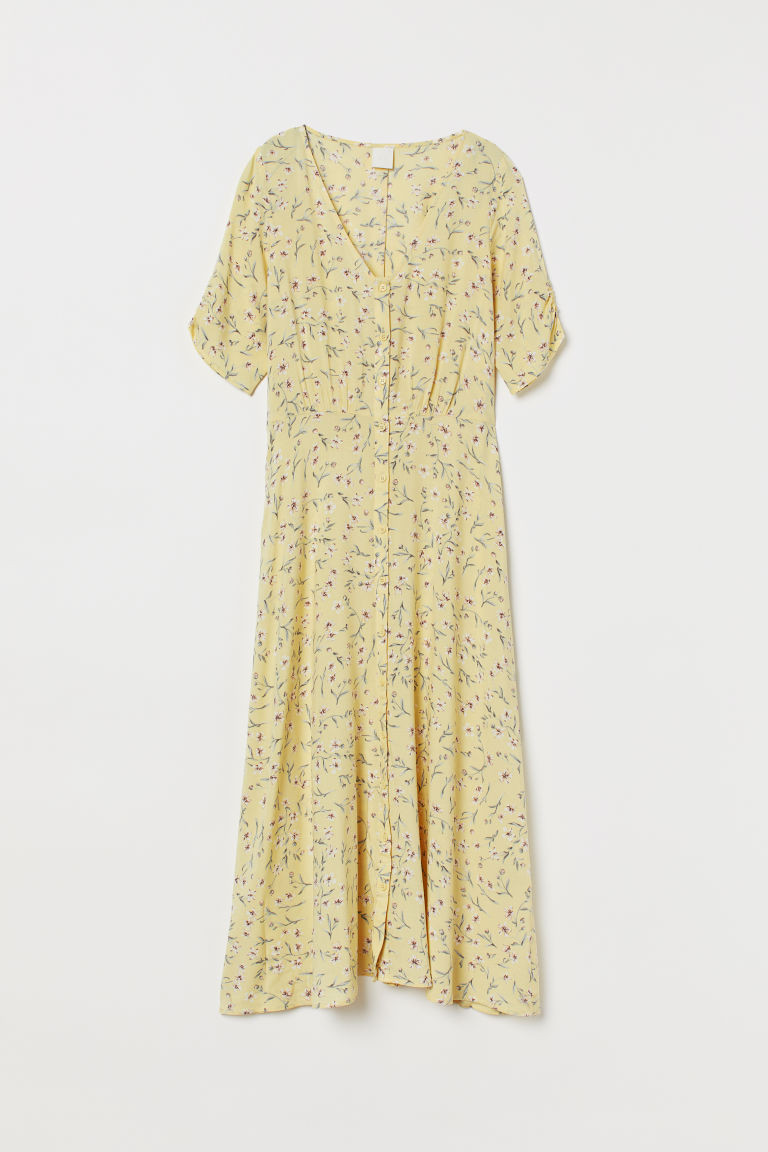 H & M - Calf-length Dress - Yellow | H&M (US + CA)