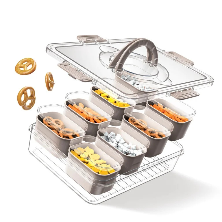 Cook With Color 8-Compartment Snackle Box Food Storage Carrier and Container, Charcuterie Contain... | Walmart (US)
