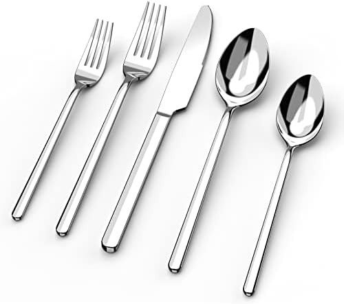KINGSTONE 30 Pieces Silverware Set, Flatware Cutlery Set for 6, 18/10 Stainless Steel Silverware ... | Amazon (US)