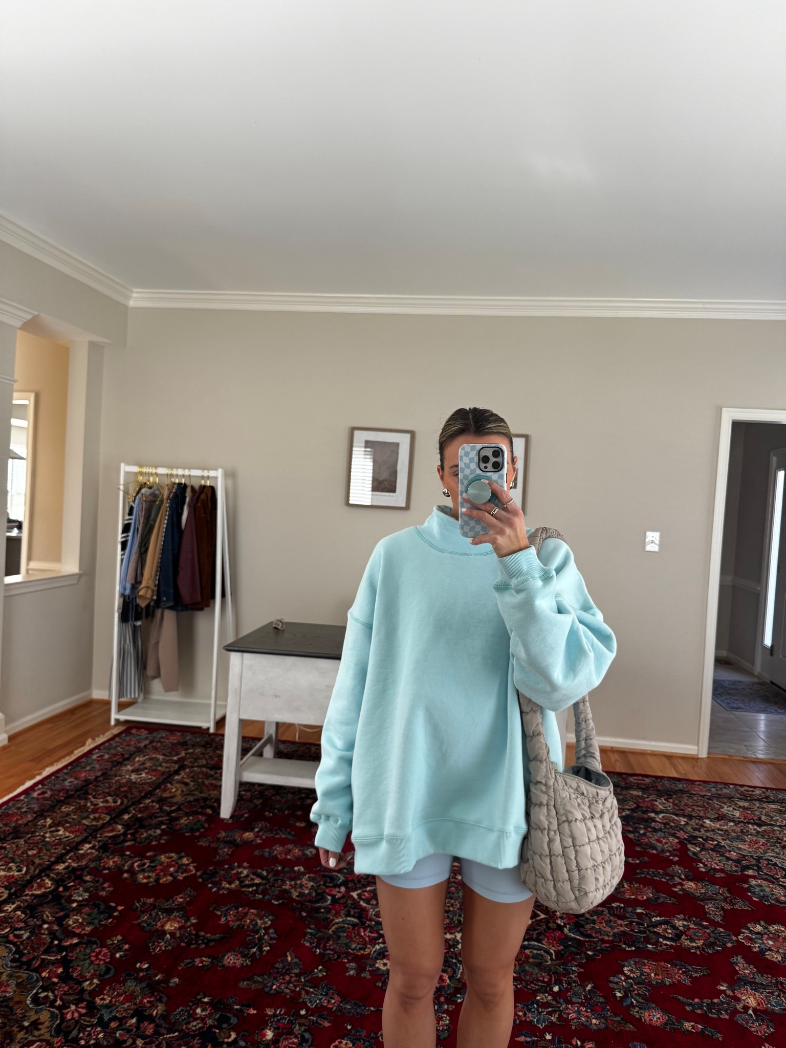 Free people funnel neck size small 
(Runs big)

#LTKmomlife #LTKActive