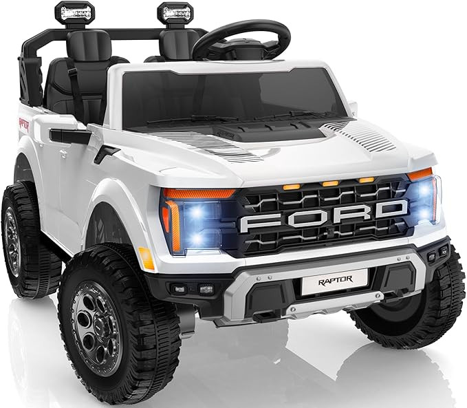 First Ride On 24V Kids Ride On Truck, Licensed Ford F-150 Raptor 2 Seater Electric Car w/Remote C... | Amazon (US)