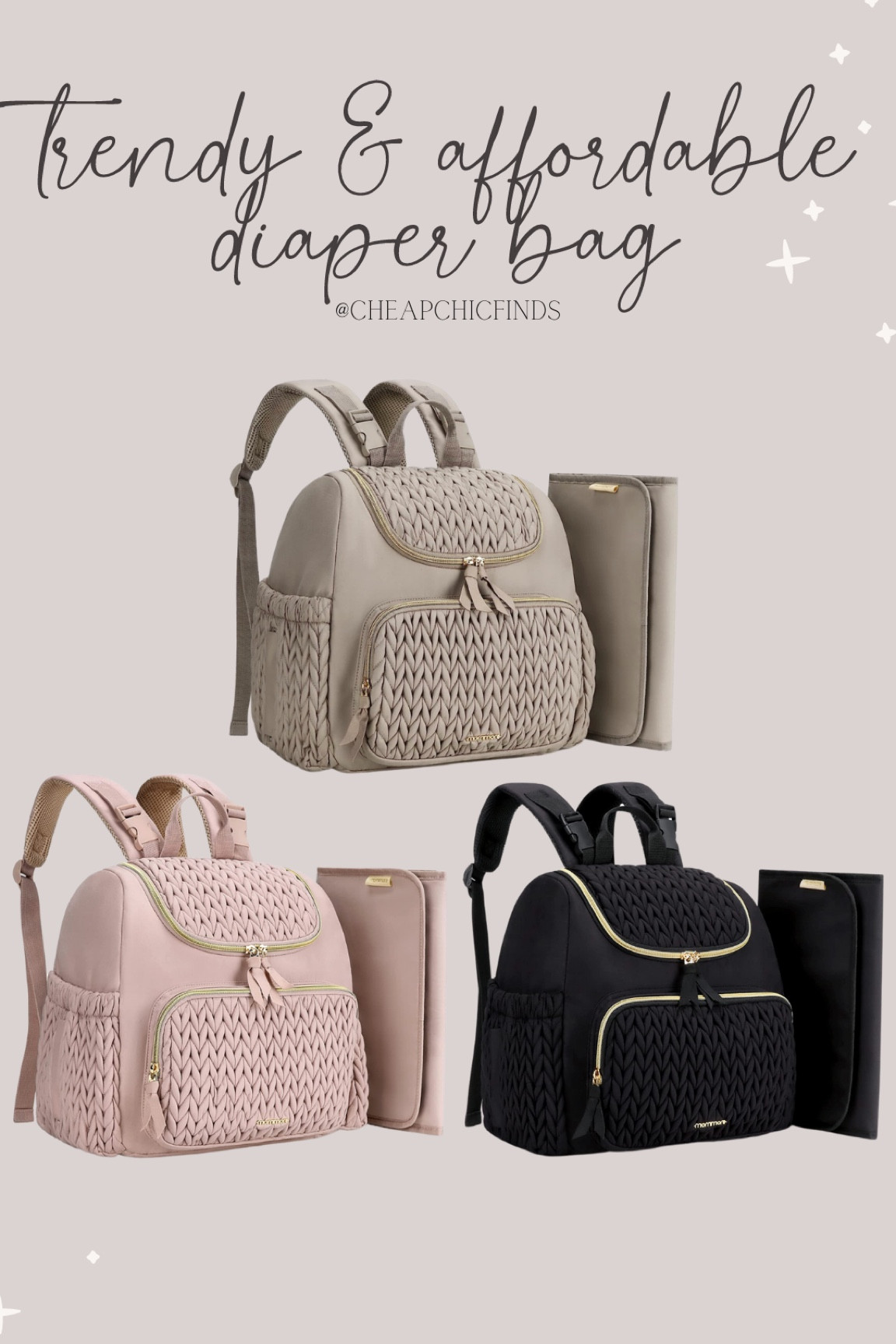 Trendy affordable and stylish diaper bag under $50! Quilted diaper bag. 

#amazonbaby #trendymom #diaperbag #diaperbagdupe

#LTKFind #LTKbaby #LTKbump
