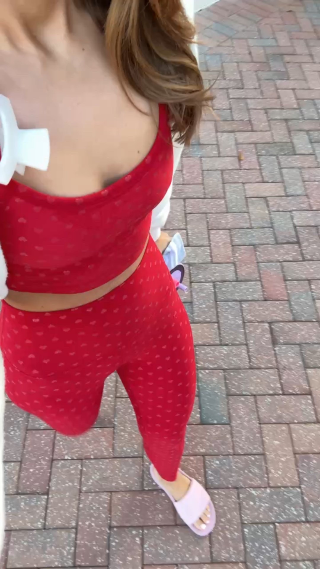 Beyond yoga matching heart workout set. XXS in leggings and XS in top. Lululemon slide sandals. Alo sweater shawl. Alo shrug. Pure barre outfit. Workout outfit. Valentine’s Day workout set. 


#LTKActive #LTKfitnessgoals #LTKselfcare