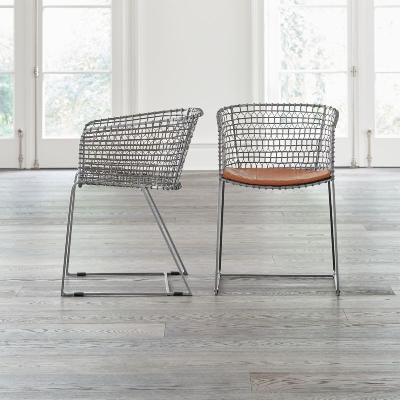 Tig Metal Barrel Dining Chair | Crate & Barrel | Crate & Barrel