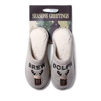 Cozyfoams Men's Holiday Novelty Scuff Slipper and Gift Bag - Brew Dolph Size S | Target