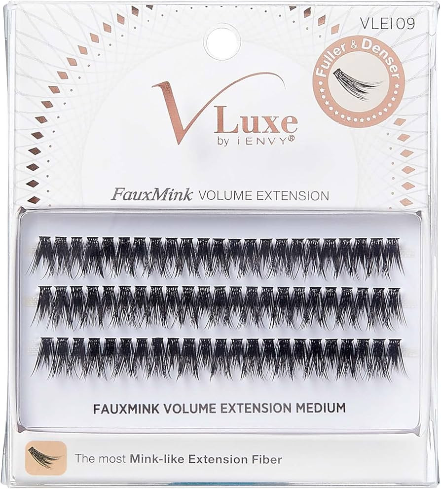 i•ENVY Faux Mink Volume Extension Cluster Lash MEDIUM, Mink-like Extension Fiber, Seamless DIY ... | Amazon (US)