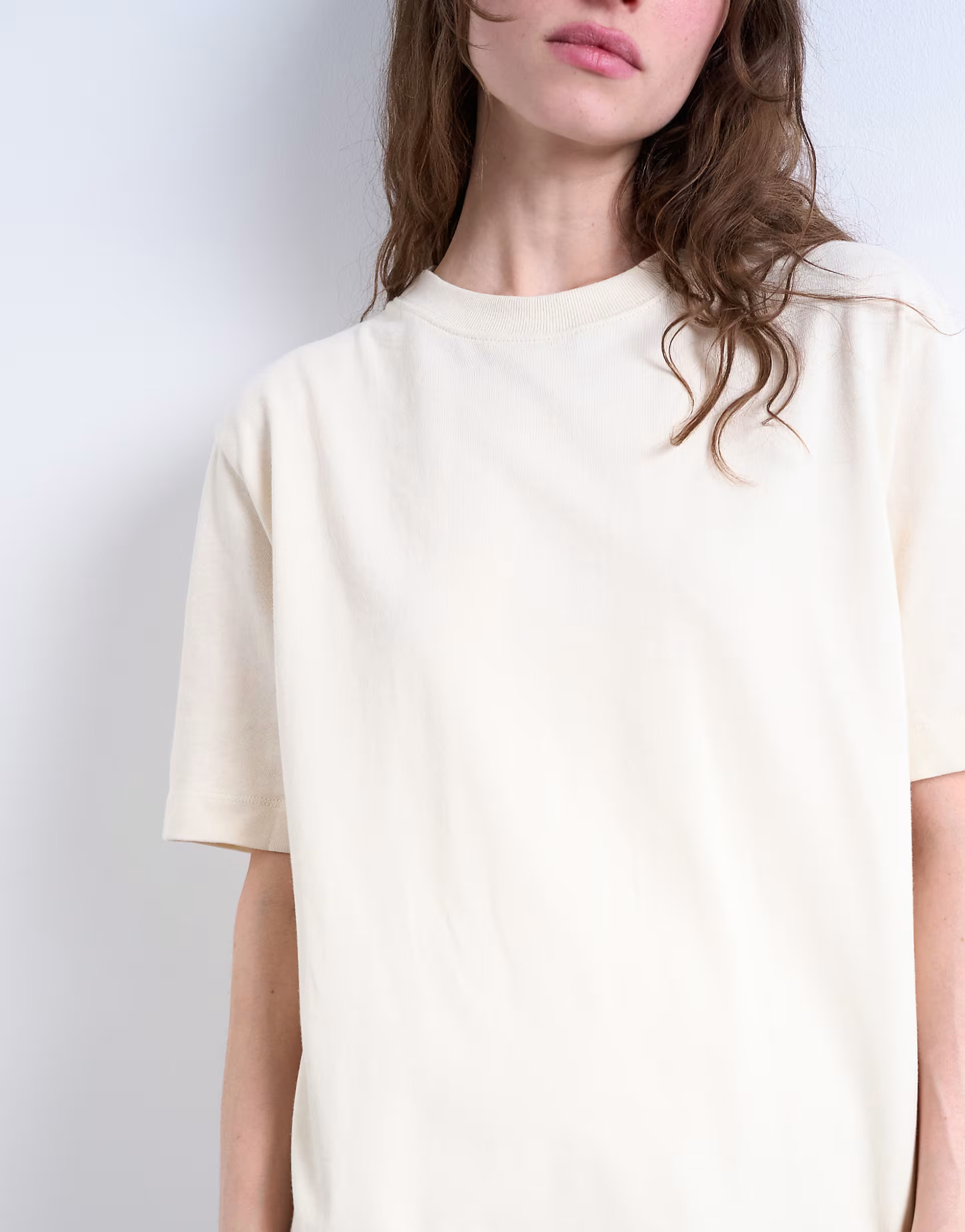 Topshop oversized premium short sleeve T-shirt dress in stone | ASOS (Global)