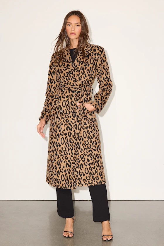 Samantha Tan Leopard Print Double-Breasted Coat | Lulus