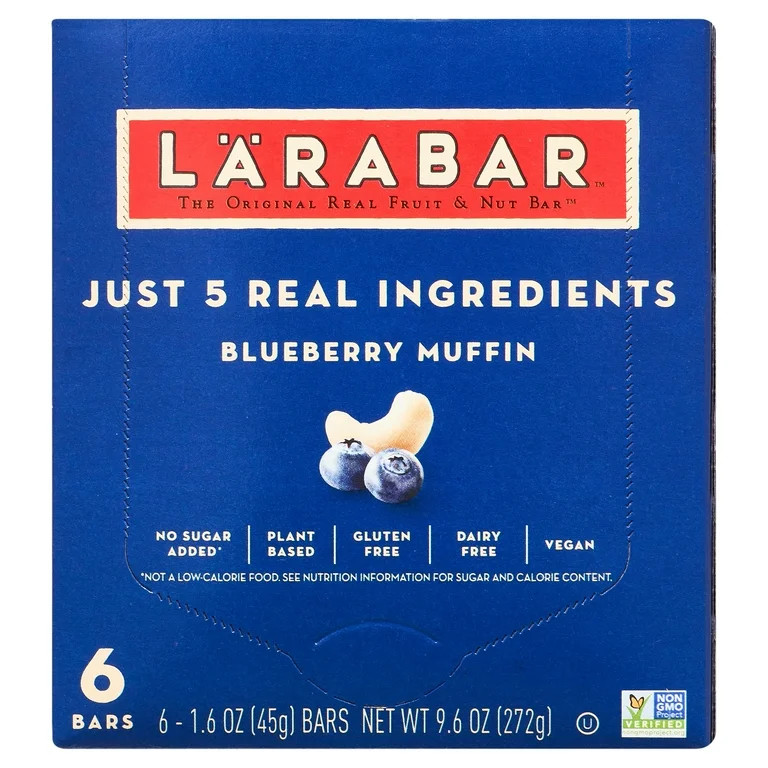 Larabar Blueberry Muffin, Gluten Free Vegan Fruit & Nut Bars, 6 ct | Walmart (US)