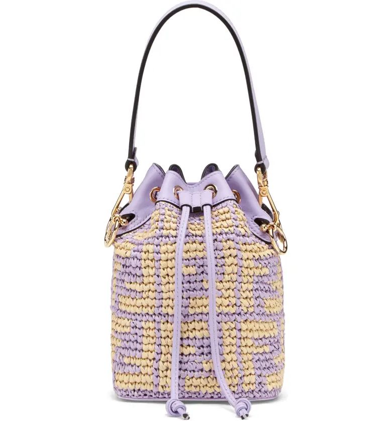 Small Mon Tresor Woven Raffia Bucket Bag | Nordstrom