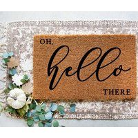 Oh Hello There Doormat, Welcome Door Mat, Newlywed Gift, Housewarming Large Personalized Custom Coir | Etsy (US)