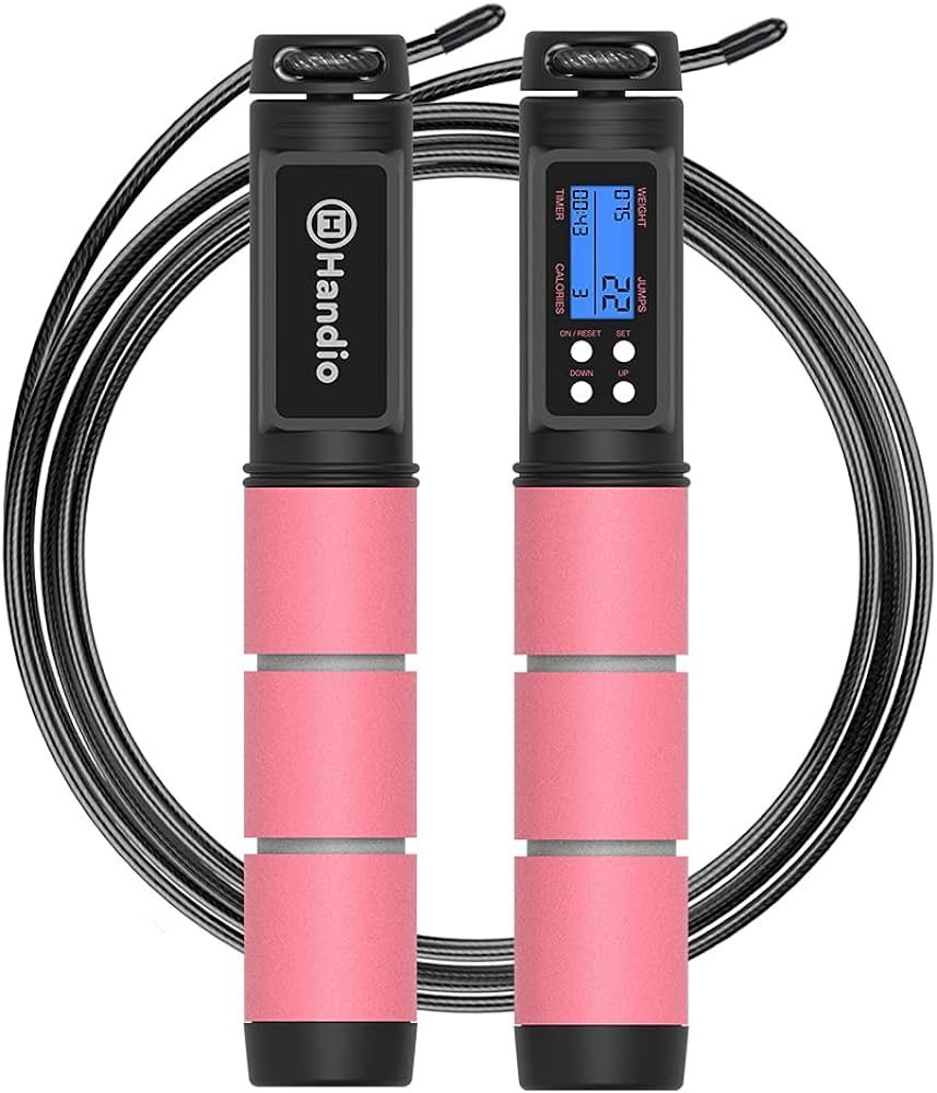 Jump Rope, H Handio Jump Rope with Counter, Workout Jumping Rope with Steel Ball Bearings, Adjust... | Amazon (US)