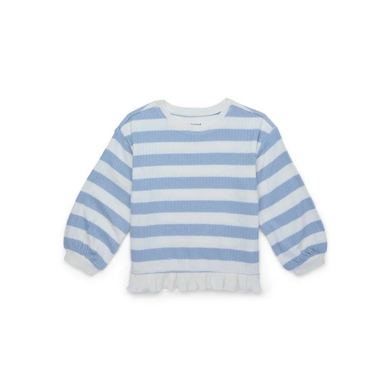 easy-peasy Toddler Girl Pullover Stripe Hacci Sweatshirt, Sizes 18M-5T | Walmart (US)