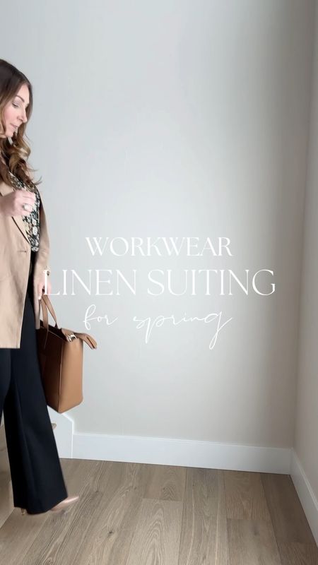 Spring workwear - linen suit separates with long tie blazer and wide leg pants 

Wearing large in all Gibsonlook use code RYANNE10 for 10% off 

#LTKmidsize #LTKstyletip #LTKworkwear