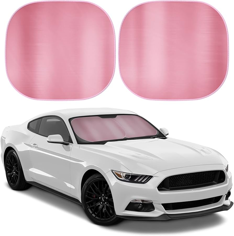 BDK 2PC Metallic Pink Car Window Sun Shade Auto Shade for Windshield Visor, Block UV Reflect Heat... | Amazon (US)