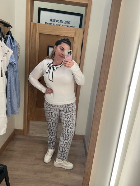 Jcrew factory try on

Lots of sales going on right now too! 

So many good fall transition midsize outfits 

Black and white Bow Sweater - medium 
These printed Jamie pants are old but they have other colors now - 10 

#LTKFind #LTKsalealert #LTKSeasonal