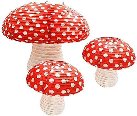 3Pcs Large Mushroom Shaped Paper Lanterns for Forest Jungle Wonderland Theme Birthday Party Decor... | Amazon (US)