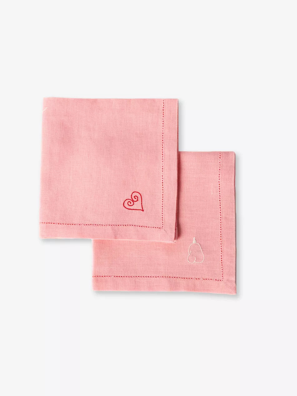 All Night Long Set of Two Linen Napkins | Selfridges