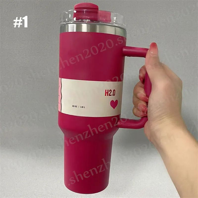 Brand 40oz Stainless Steel Tumbler 2.0 With Handle LOGO Lid Straw Big Capacity Water Bottles and ... | DHGate