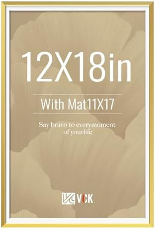 VCK 12x18 Picture Frame Gold, High-End Aluminum Metal Poster Frame with Tempered Glass, Display P... | Amazon (US)