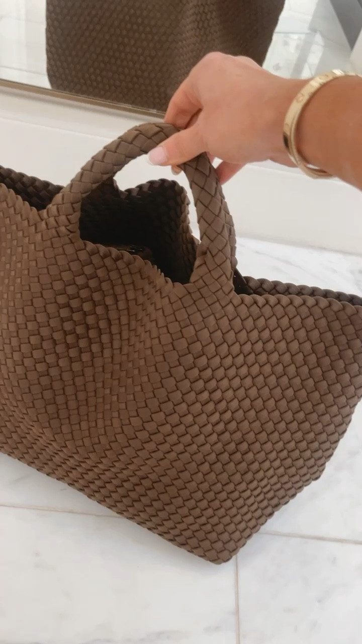 Woven tote - great tote for
Summer! I love it for travel, pool, kid's sports games and more!