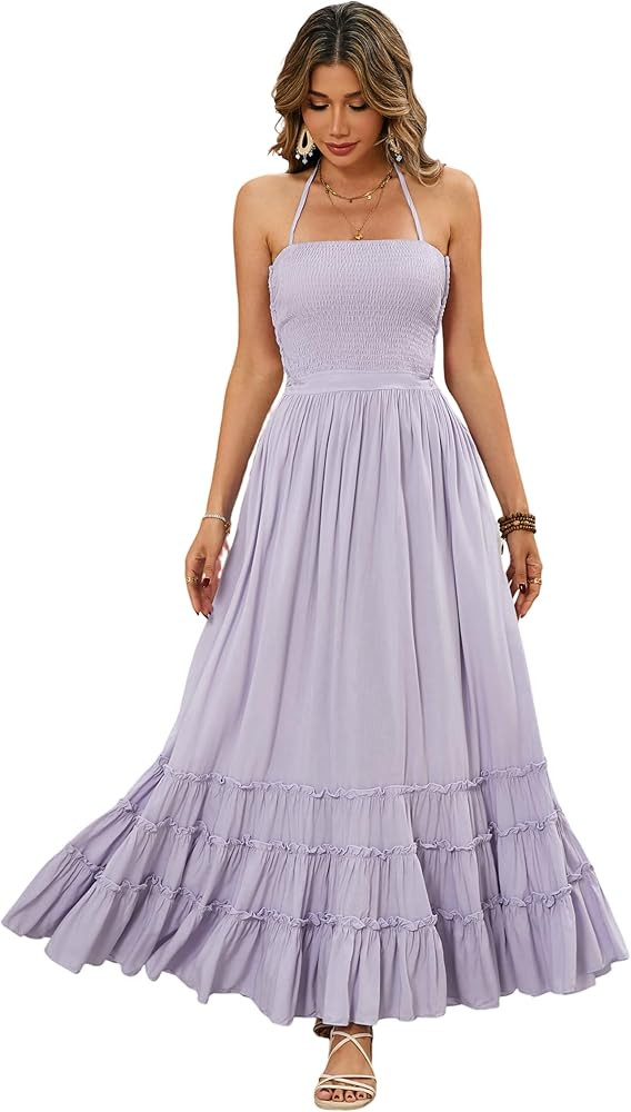 R.Vivimos Womens Summer Boho Sexy Backless Long Dresses | Amazon (US)