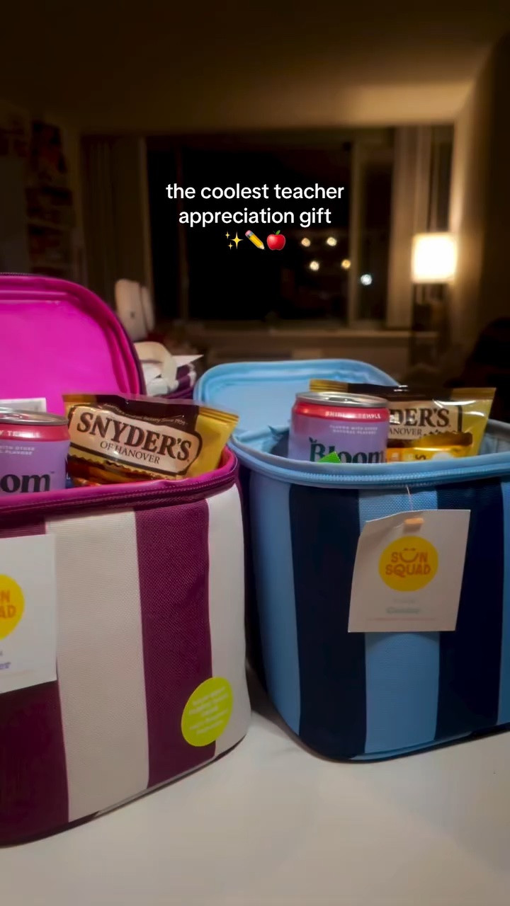 Teacher appreciation week has begun and I made the cutest gifts for my grade team! These mini coolers are such a fun way to say thanks for being the coolest grade team. 😎

SO grateful to have such a supportive and amazing team! 🩷✏️✨
@bloomsupps @snyders_hanover @vaselinebrand @questnutrition @liquidiv @paper_mate @target #teacherapprecationweek #teachergift #teachergiftsideas #teacherappreciation