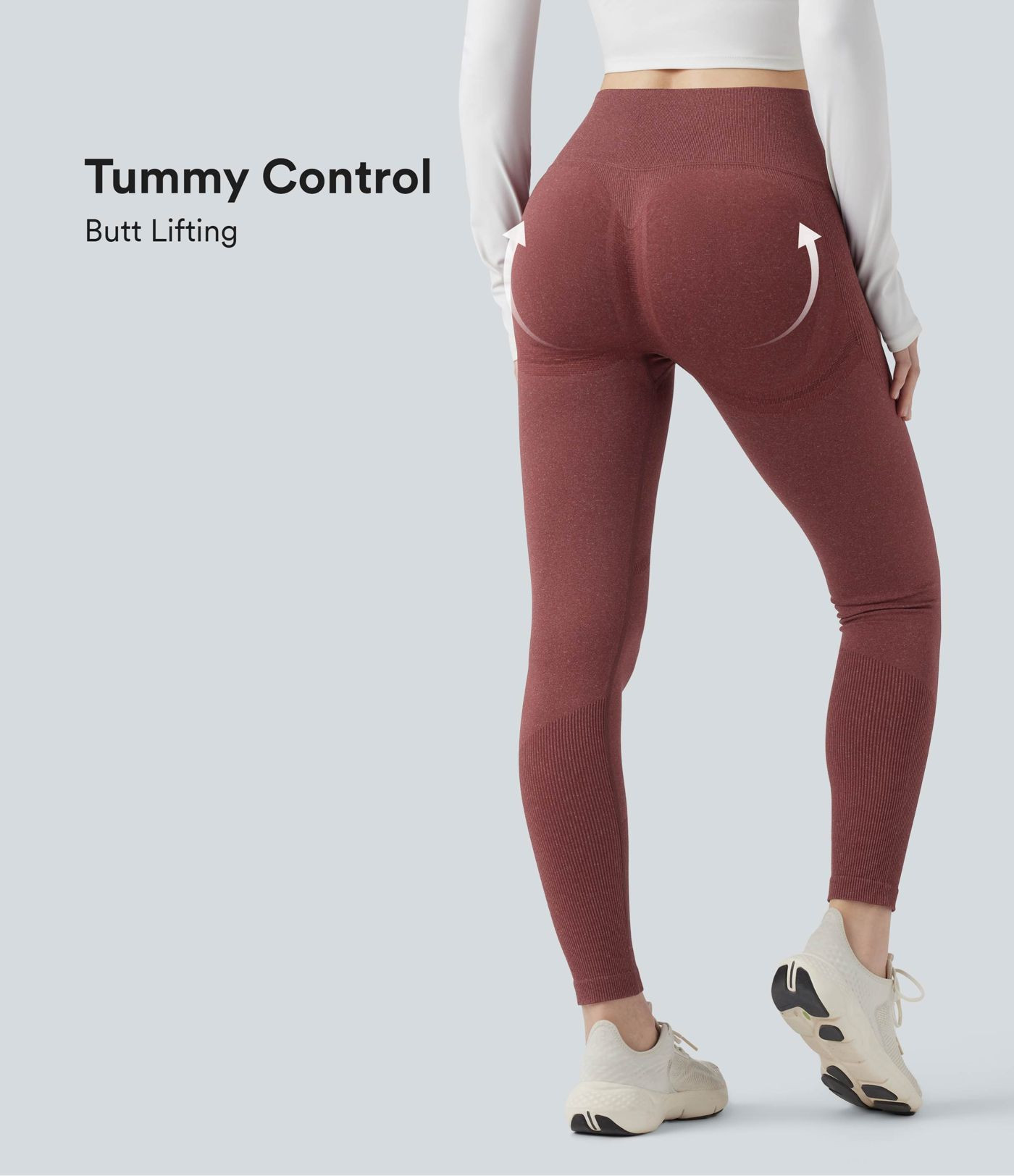 Damen 7/8-Yoga-Leggings mit hohem Bund, Bauchkontrolle und nahtlosem Flow - Po-Lifting - Halara | Halara - DE