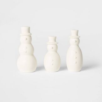 3pk Ceramic Snowman Decorative Figurine Set White - Wondershop™ | Target
