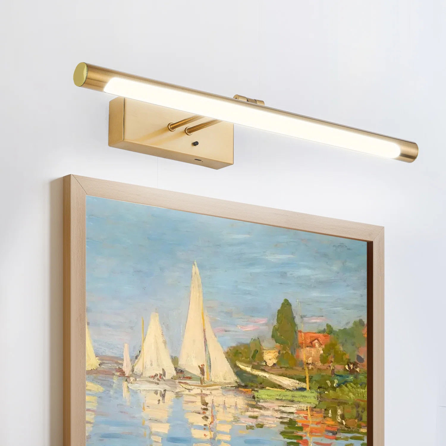 18'' Picture Light with Remote - Dimmable 3CCT Adjustable Swing Arm, Wireless Battery Operated Wa... | Wayfair North America