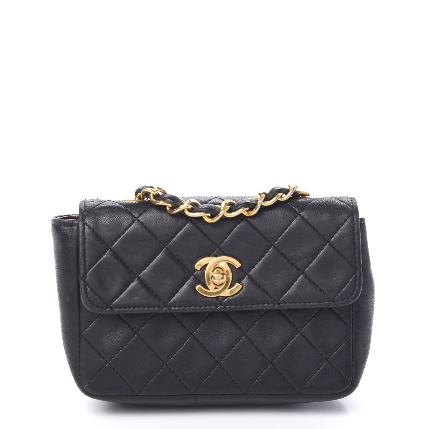 Lambskin Quilted Extra Mini Flap Black | Fashionphile