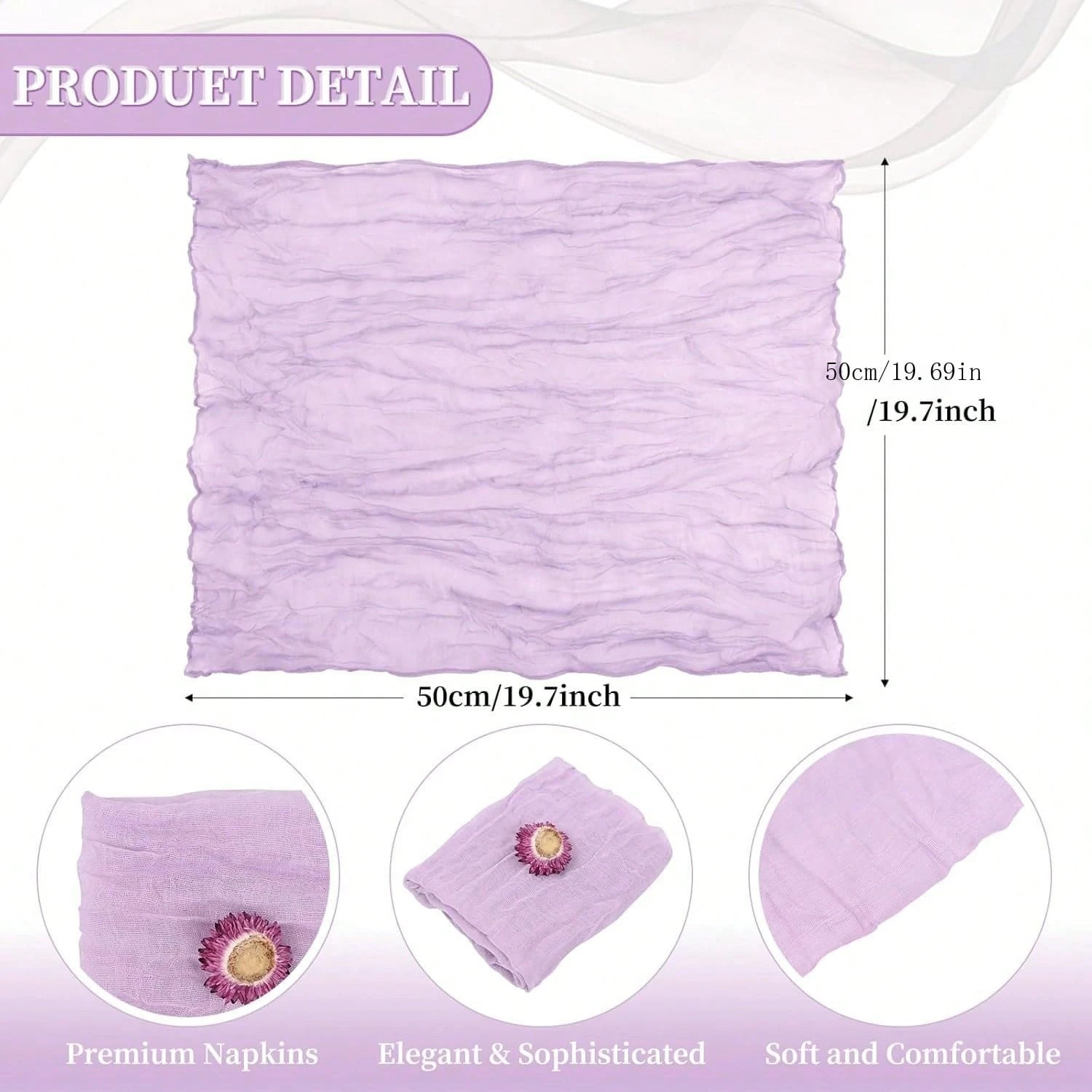 6/12/18/24/30 Pieces Purple Gauze Cheese Cloth Napkins, Multi-Color Optional Cheese Cloth Napkins... | SHEIN