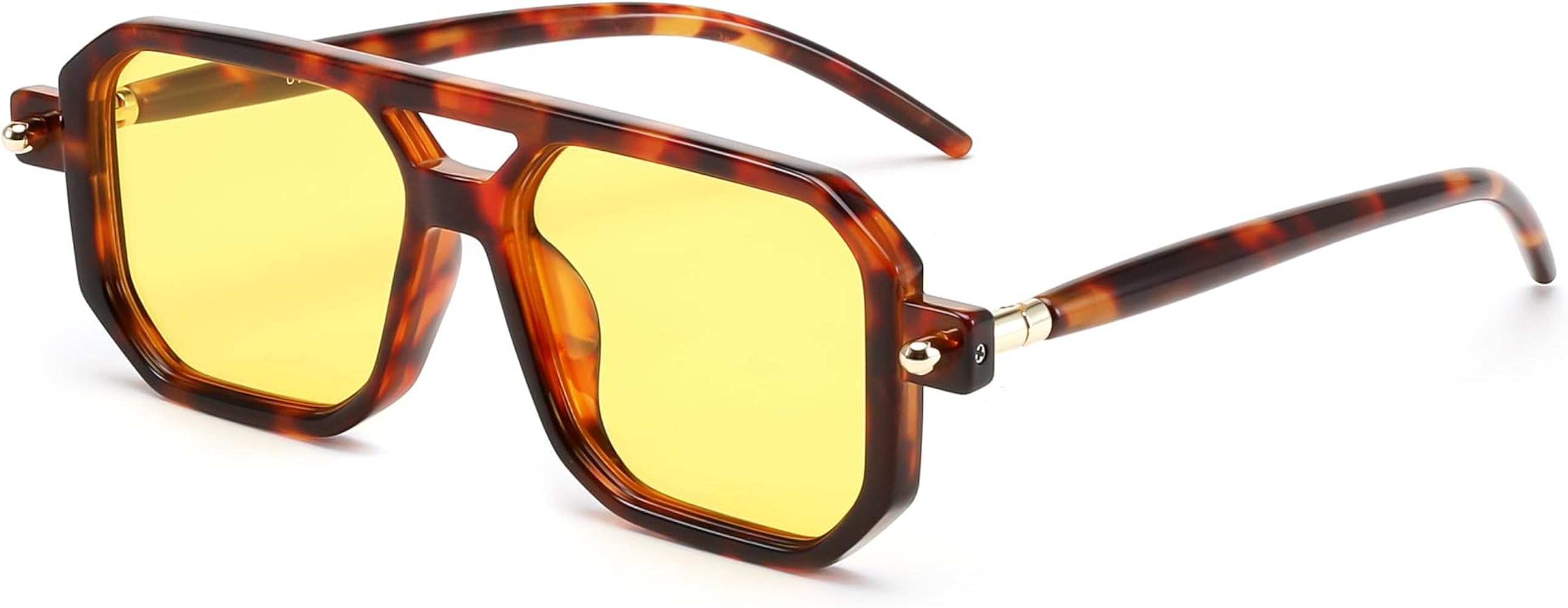 FEISEDY Vintage Square 70s Flat Aviator Sunglasses Women Men Classic Retro Stylish Frame UV400 Su... | Amazon (US)