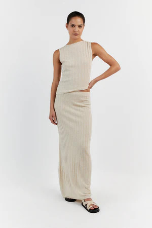 GOLDIE NATURAL MIDI SKIRT | DISSH