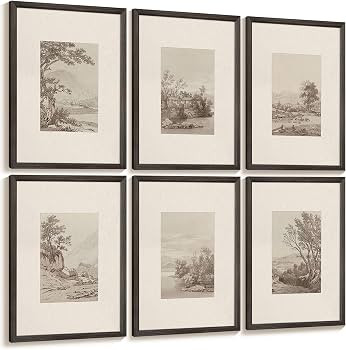 Joocrise Neutral Wall Art Decor Set of 6 Vintage Canvas Wall Art Rustic Farmhouse Wall Art Botani... | Amazon (US)