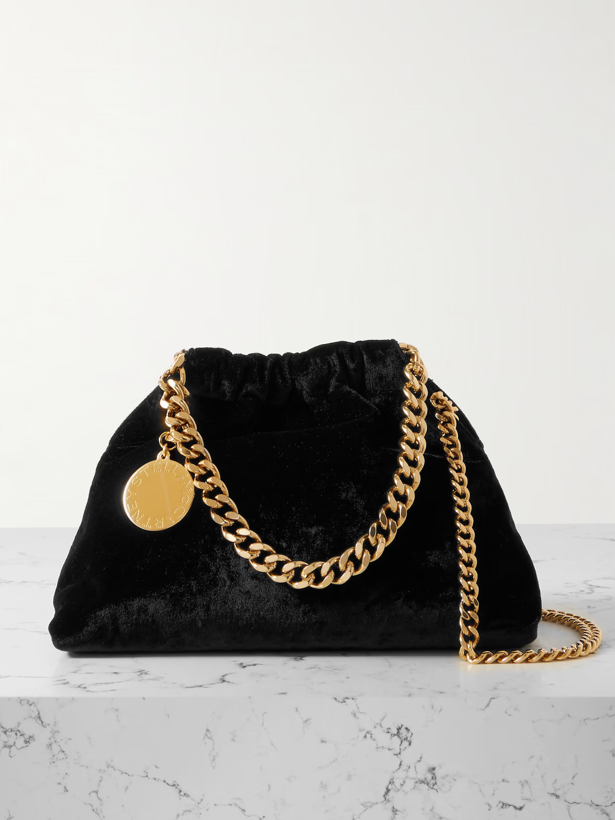 Stella McCartney - Velvet Shoulder Bag - Black | NET-A-PORTER (US)