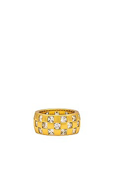 Luv AJ The Checkerboard Cigar Band Ring in Gold from Revolve.com | Revolve Clothing (Global)