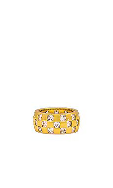 Luv AJ The Checkerboard Cigar Band Ring in Gold from Revolve.com | Revolve Clothing (Global)
