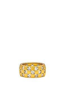 Luv AJ The Checkerboard Cigar Band Ring in Gold from Revolve.com | Revolve Clothing (Global)
