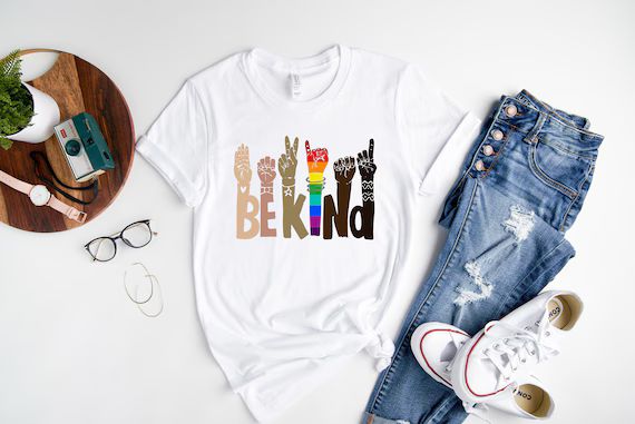 Be Kind Sign Language Shirt Be Kind Rainbow Shirt Kindness | Etsy | Etsy (US)
