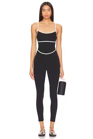 LSPACE Ace Jumpsuit in Black & Cream from Revolve.com | Revolve Clothing (Global)