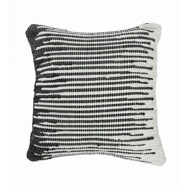 LR Home Geometric Striped Square Throw Pillow, 18 in., Black / White, Count per Pack 1 - Walmart.... | Walmart (US)