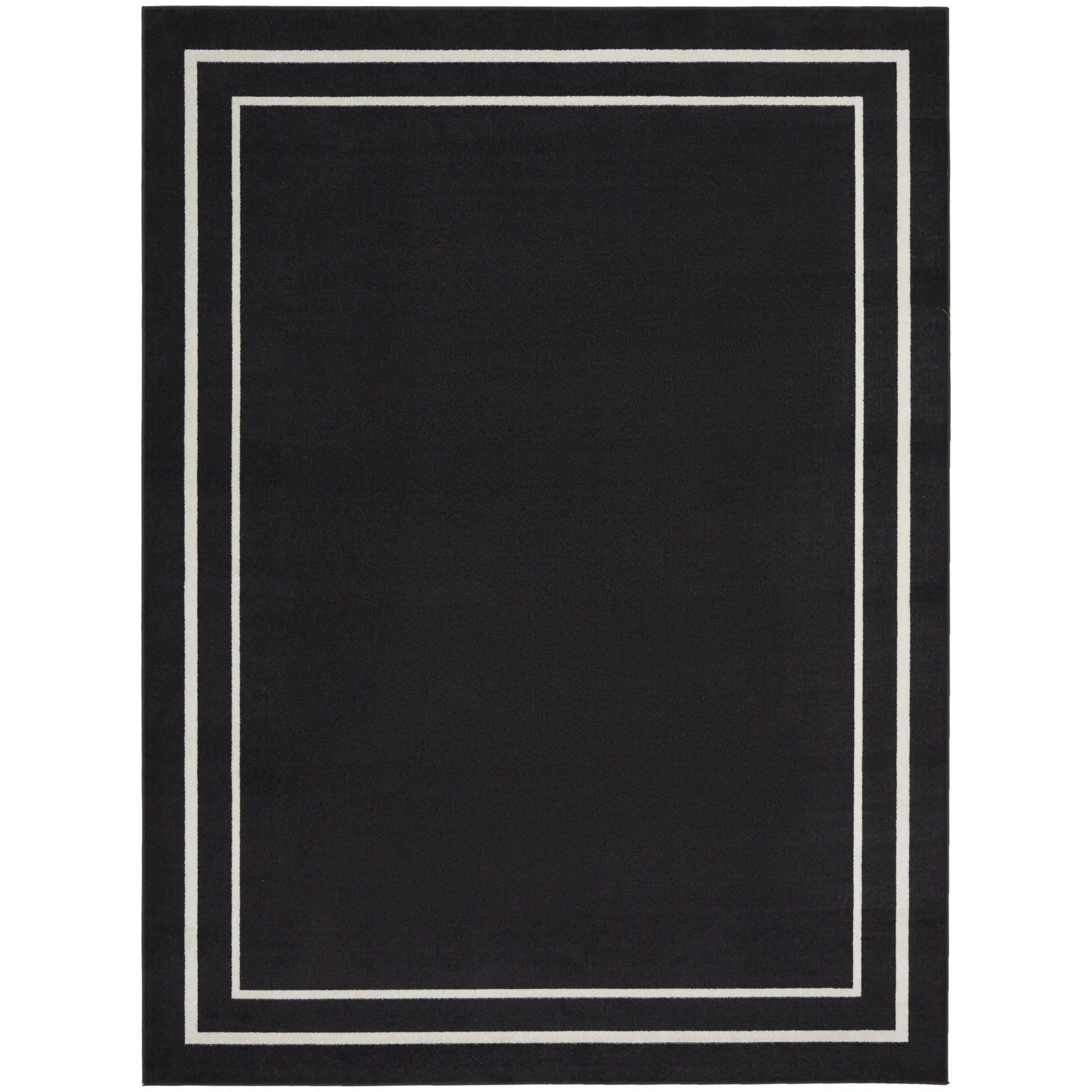 Nourison Essentials Indoor/Outdoor Black Ivory 9' x 12' Area Rug, (9x12) | Walmart (US)