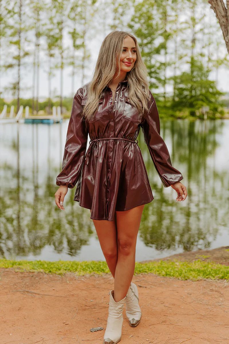 BuddyLove | Ariella Button Up Mini Dress | Ruby | BuddyLove