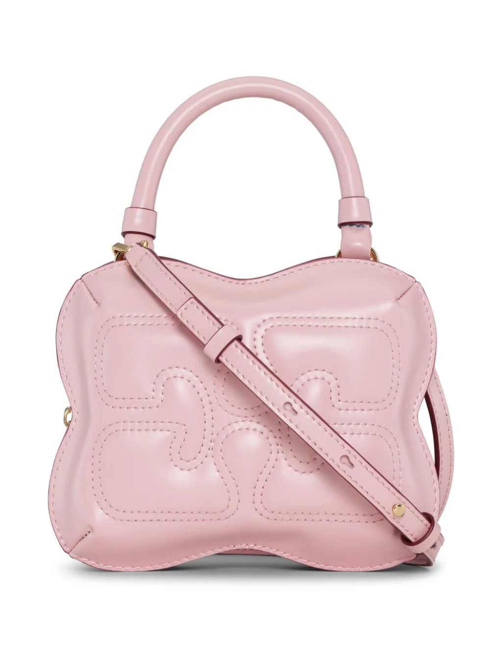 GANNI Butterfly leather mini bag - Pink | Farfetch Global